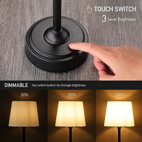 O'Bright Seraph Cordless Rechargeable LED Table Lamp, Black - color: Black