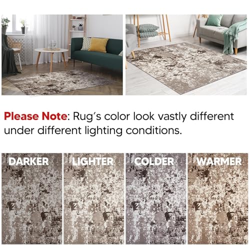 Keen Home Design Abstract Non-Shedding Runner Rug, Soft Thick Pile, 2x8 - color: Skies Beige, size: 2'8" x 7'7" (Runner)