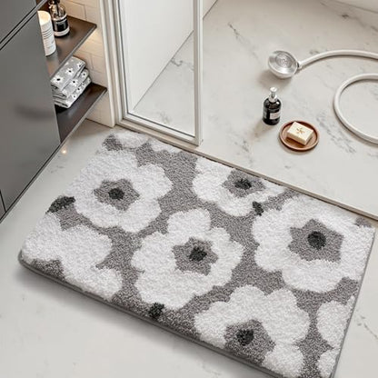 LUMI Bathroom Rug 20x32, Soft Absorbent Microfiber Bath Mat, Non Slip - color: Elegant Black, size: 20"x32"