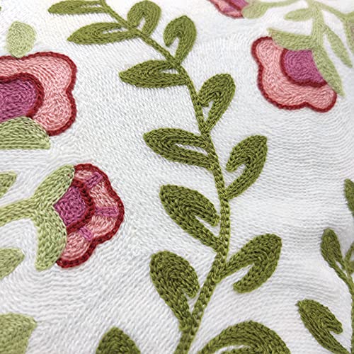 Alysheer Embroidered Decorative Throw Pillow Cover 18"x 18" Set of 2, Pink - color: Pink, size: 18" x 18" (Pack of 2)