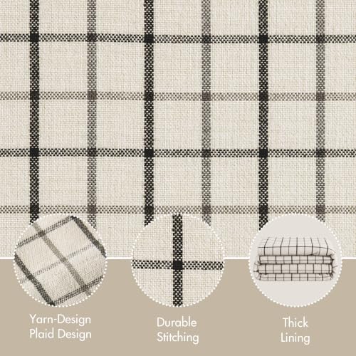 Madison Park Plaid Window Curtain Thermal Insulated, 1 Panel, 50x84 Black - color: Rod Pocket & Back Tab, Black, size: 50"W x 84"L (Pack of 1)