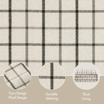 Madison Park Plaid Window Curtain Thermal Insulated, 1 Panel, 50x84 Black - color: Rod Pocket & Back Tab, Black, size: 50"W x 84"L (Pack of 1)