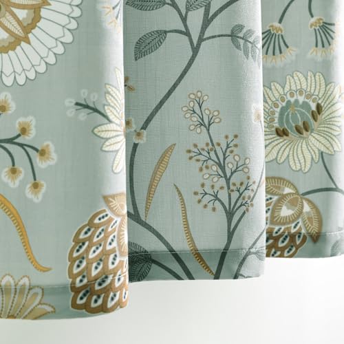 Leeva Floral Kitchen Window Curtains, Farmhouse Style Print Linen Look Cafe Curtains, Grey, 30 x 30 Inch, 2 Panels Set - color: *M11, size: 30"W x 30"L (Pack of 2)
