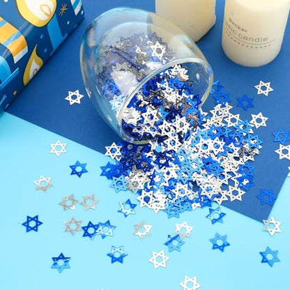 MARFOREVER Star of David Glitter Confetti Hanukkah Party Table Decorations - style: Hanukkah