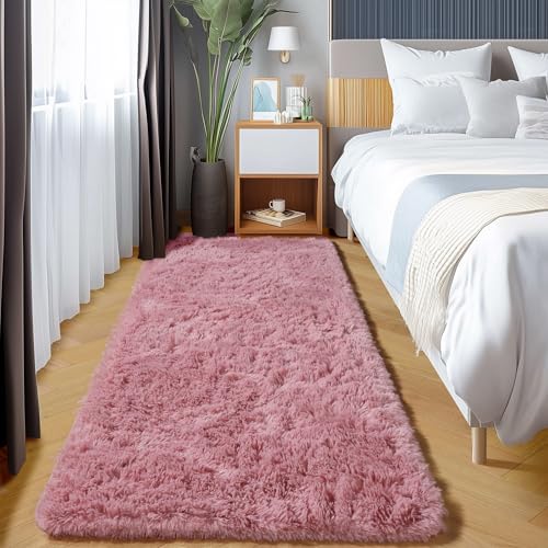 Blush Runner Rugs for Bedroom Living Room, Fluffy 2x6 Hallway Soft Area Rug - color: Blush, size: 2' x 6' (Runner)