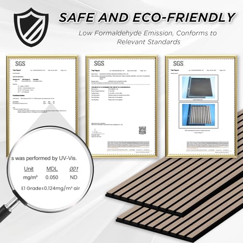 SMARTSTANDARD 4 Pack 106" x 12.6" Wood Slat Wall Panels, Walnut - color: Walnut, size: 106" x 50.4"