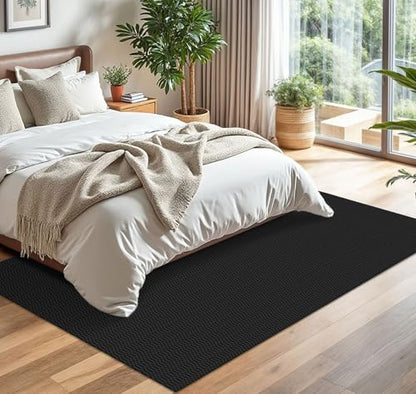 KOZYFLY 5x7 Washable Area Rug, Non Slip Living Room Rug, Black/Grey - color: Black/Charcoal Grey, size: 5' x 7' (Rectangular)