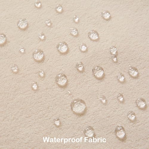 Kevin Textile Soft Waterproof Lumbar Pillow Cover 12"x20" 1 Pack, Beige - color: Beige, size: 20" x 12" (Pack of 1)