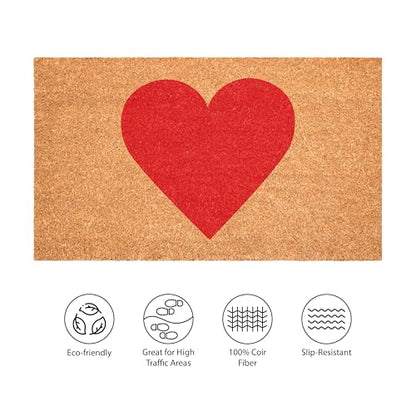 Calloway Mills Madison Heart Doormat (Red, 17" x 29") - color: Red, size: 1'5" x 2'5" (Rectangular)