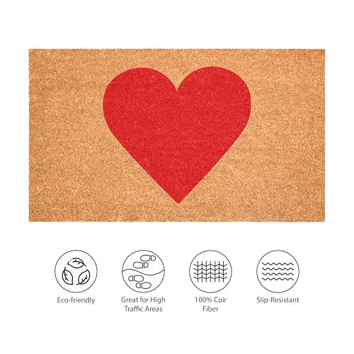 Calloway Mills Madison Heart Doormat (Red, 24" x 36") - color: Red, size: 2' x 3' (Rectangular)