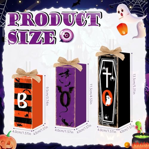 Britimes Witch Tiered Tray Signs, Rustic Firework, 3 Pack, Wooden - style: Halloween Boo