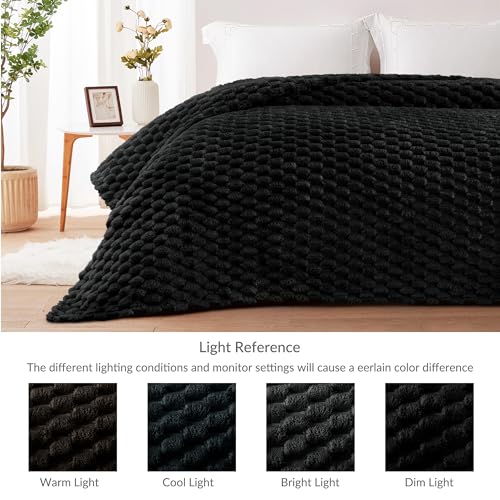 Whale Flotilla Soft 3D Jacquard Fleece Throw Blanket for Couch & Bed, Black - color: Black, size: Throw(50x60 Inch)
