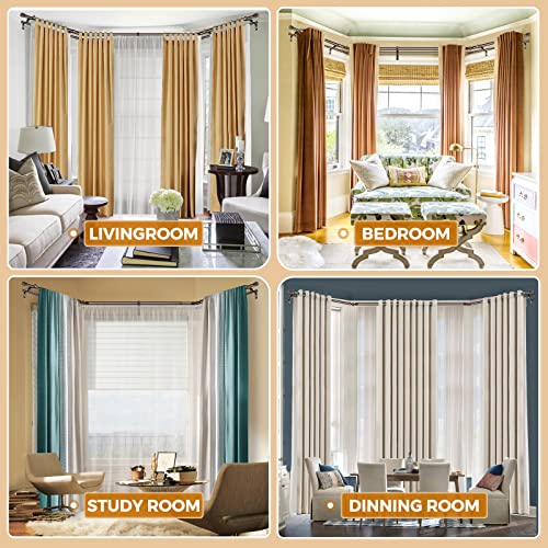 HOTOZON Double Bay Window Curtain Rods 36 to 72 Inches(Center Rod), Bronze - color: Antique Bronze