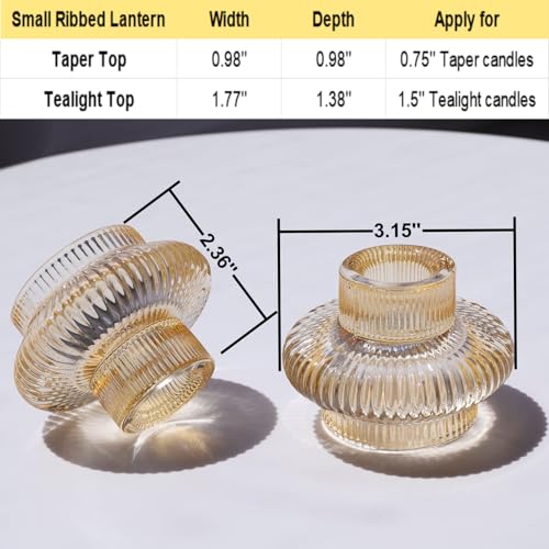 VOHO Set of 6 Champagne Gold Taper Candle Holders for Table Centerpiece - color: Gold