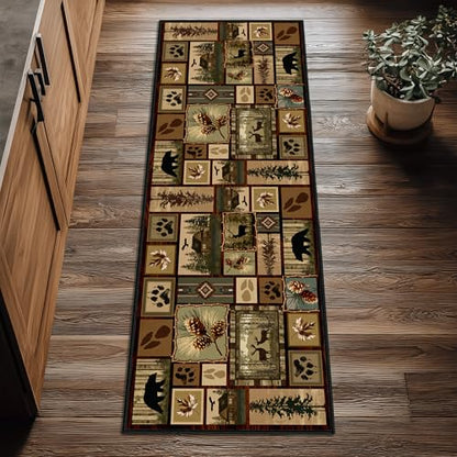 Cabin Rustic Runner Rug 2x6 Hallway Rugs - size: 2'x6'