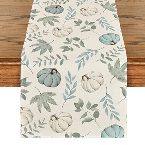 Artoid Mode 210 GSM Fall Table Runner Home Party Decor 13x90 Inch - color: Blue, size: 13" x 90", Table Runner