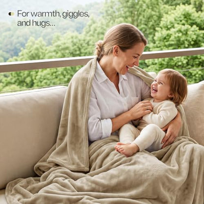 Soft Fleece Blanket for Bed Queen Size Camel (90x90 Inch) - color: Camel, size: Queen (90x90 Inch)