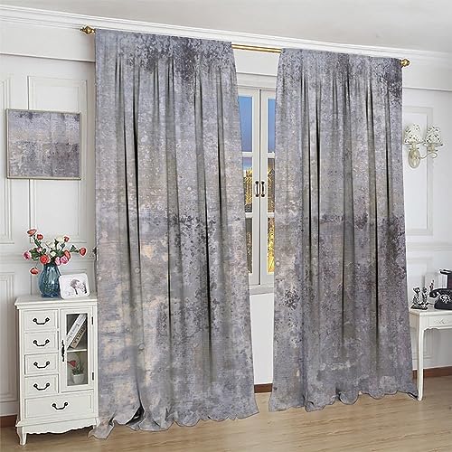 Rustic Curtains Purple Gray Abstract Pattern Blackout Print Rod Pocket Window Drapes for Bedroom Living Room 42x63in - color: Rustic-10, size: 21"W x 63"L (Pack of 2)