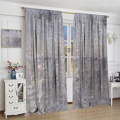 Rustic Curtains Purple Gray Abstract Pattern Blackout Print Rod Pocket Window Drapes for Bedroom Living Room 42x63in - color: Rustic-10, size: 21"W x 63"L (Pack of 2)