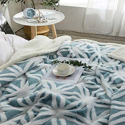 UKELER Ultra Plush Super Soft Lightweight Sherpa Throw Blanket 60''x50'' Cozy Luxury Light Blue Blanket for Bed Couch Warm Fuzzy Blanket - color: C-light Blue, size: 50''x60''