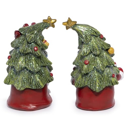 Hodao Christmas Gnomes Figurines Decoration, Holiday Tabletop Centerpiece - color: Red-green(2pcs)