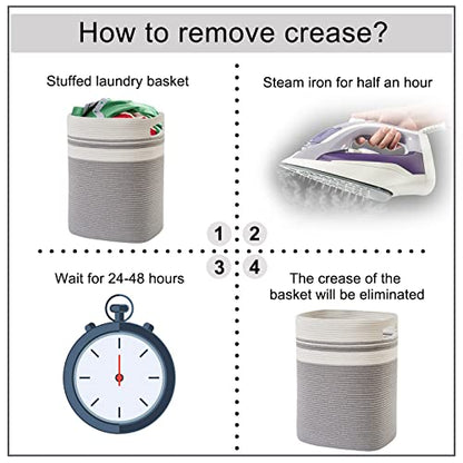 OIAHOMY Laundry Hamper Collapsible Laundry Basket Clothes Organizer Gray - color: Gray, size: 16.5*13*22