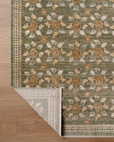 Hauteloom Fladxi Living Room, Bedroom Area Rug - Rustic Floral Bohemian - Olive, Green, Taupe, Tan - 5' x 7'5" - color: Olive, Taupe, Tan / Fahima, size: 4'11" x 7'5" (Rectangular)