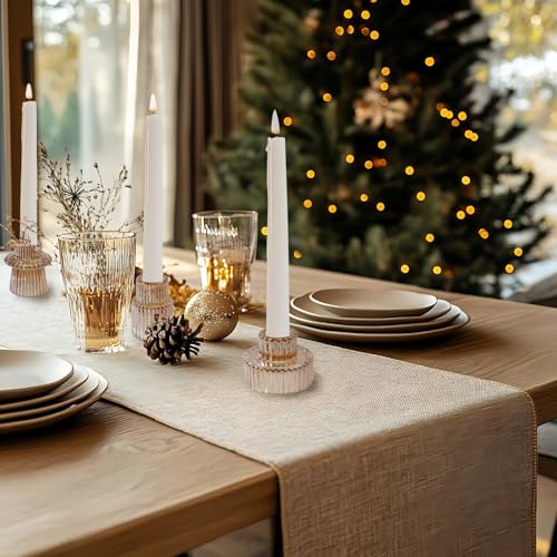 Glass Candlestick Holders, Taper Candle Holders, Set of 3, Gold - color: Gold, size: 3 PCS
