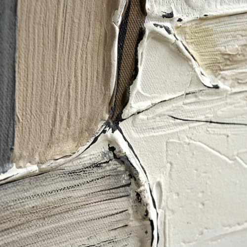 Modern Abstract Neutral Canvas Wall Art, Textured Painting for Living Room - color: Modern, size: 24"L x 36"W
