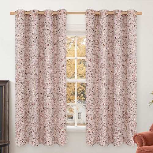 BGment Terracotta Linen Curtains for Living Room 63 Inches Long - color: Terracotta, size: 52"W x 63"L (Pack of 2)