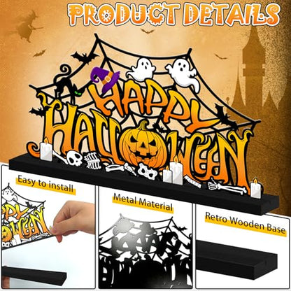 Halloween Ghost Table Decorations Centerpiece, Metal Table Sign - style: Pumpkin Ghost