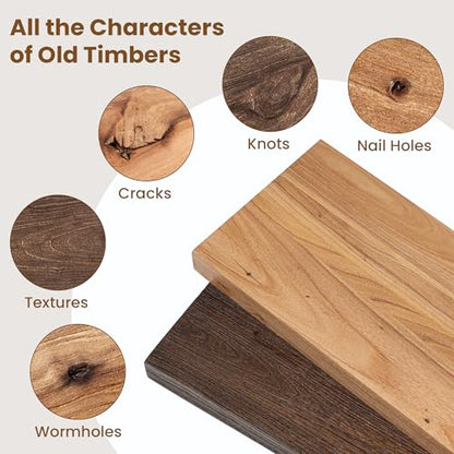 Floating Shelves for Wall, 8" Deep Elm Wood Shelves, 24in Set of 2, Walnut - color: Walnut, size: Flat Edge, 24inch, 2Packs