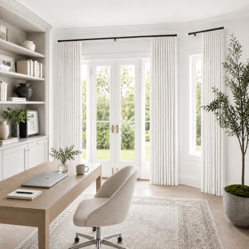 Topfinel Pinch Pleated Curtains Blackout 84 Inch 2 Panels Set, Dual Layer Natural Linen 100% Blackout Panels for Bedroom Living Room, Neutral Farmhouse Aesthetic Beige White Drapes 40" W*84" L - color: Natural, size: 40"W x 84"L (Pack of 2)