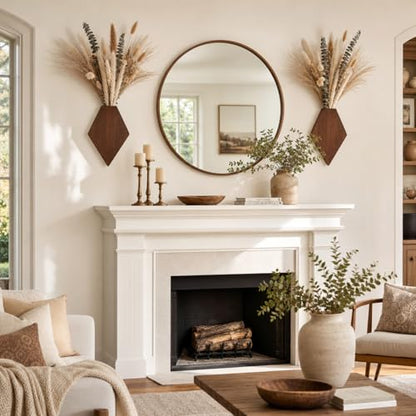 2 Pcs Wooden Wall Planters, Brown, Natural Style - color: Brown, style: Natural Style