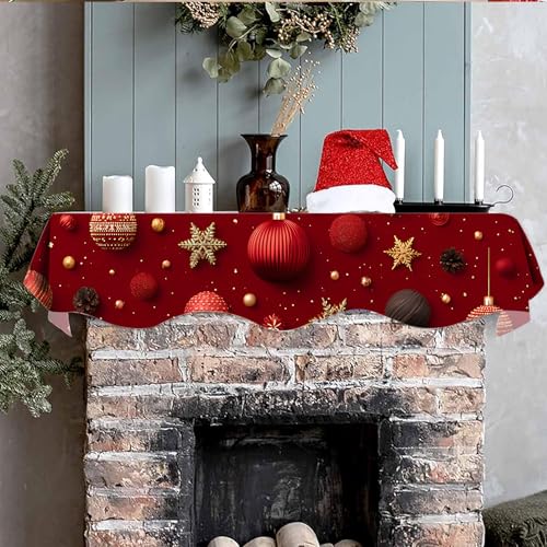 NYZE Christmas Mantel Scarf 70 x 17 Inch Fireplace Mantel Scarf Cover Decoration for Christmas Fireplace Scarf Shelf Top Runner Holiday Winter Home Decor - size: 70 x 17 in, style: Ball