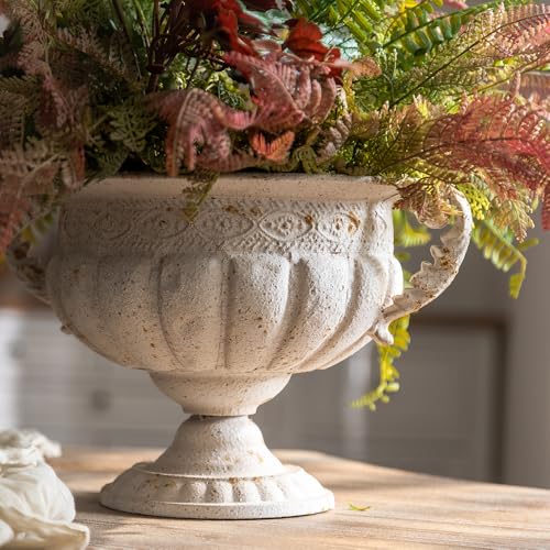 Europe Retro Distessed White Metal Vase for Room and Home Decoration and Iron Handicrafts Item Roman Style Decorative Vase