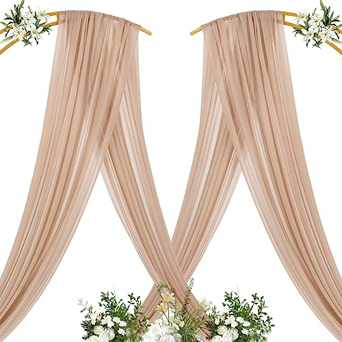 Sheer Gauze Wedding Arch Draping Fabric 29" x 20 FT 1 Panel Nude - color: Nude, size: 29"w x 240"l (Pack of 1)
