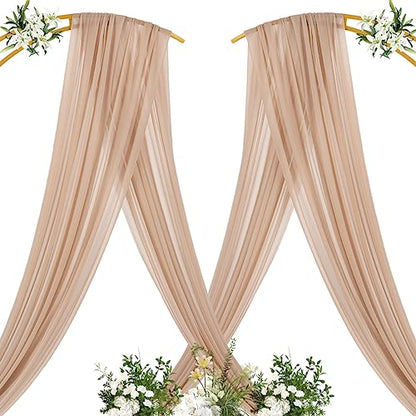 Sheer Gauze Wedding Arch Draping Fabric 29" x 20 FT 1 Panel Nude - color: Nude, size: 29"w x 240"l (Pack of 1)
