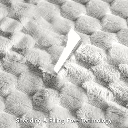 PHF Soft Cozy Fleece Blanket Twin, 340GSM Lightweight Warmth, Light Grey - color: Light Grey, size: Twin(66"x90")