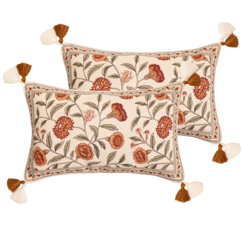 ISAENNE Designer French Rectangle Throw Pillow Cover,Set of 2,20"x12" - color: Albano a, size: 20" x 12" (Pack of 2)
