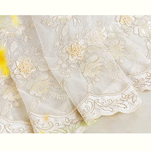 Amidoudou 1 Pair European 3D Flower Luxury Embroidered Curtains Double Layer Curtains with Valance for Living Room Bedroom (Purple,52x84 Inch) - color: Purple, size: 52"W x 84"L (Pack of 2)