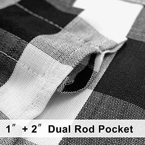 Black White Buffalo Check Valance Curtains Kitchen Plaid Window Top 52x15" - color: Black and White, size: 50"W x 15"L (Pack of 1)