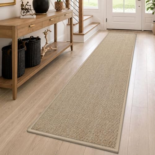 DEXI Ultra Thin Hallway Runner Rug 28x144, Non Slip Entryway Rugs,Beige - color: Beige, size: 28" X 144" (Runner)