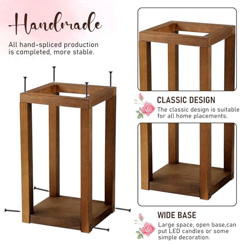 Yaomiao 12 Pcs Wooden Candle Lanterns Bulk