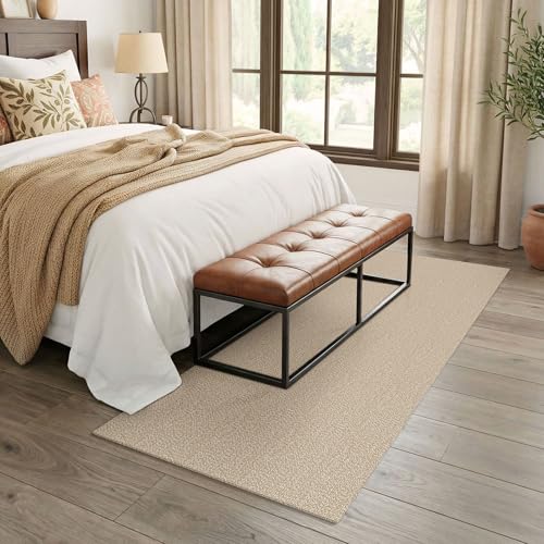 EARTHALL Washable Runner Rug, Non Slip Walkway Runner, 3x7 Ft, Sand/Beige - color: Sand/Beige, size: 3' x 7' (Rectangular)
