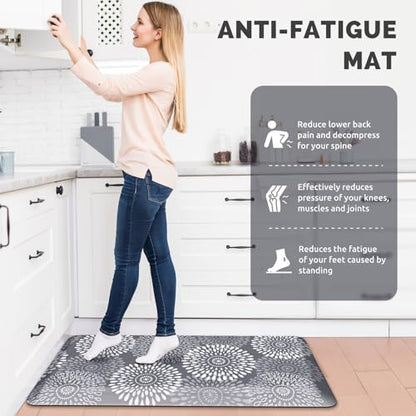 Kitchen Mat Water-Resistant Kitchen Rugs Cushioned Anti-Fatigue Floor Mat - color: Grey, size: 39"L x 20"W x 0.8"Th