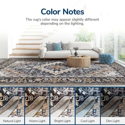 Lessymo 2 x 3 Entryway Rug, Washable Boho Area Rug for Bedroom, Black Brown - color: Black Brown, size: 2' x 3' (Rectangular)