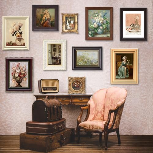 Qunclay 10 Pack Vintage Picture Frames Wall Ornate Antique, Simple Style - style: Simple Style
