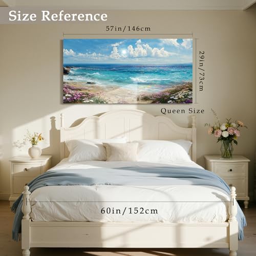 imjiayu Ocean Wall Art for Living Room Seaside Oversized Prints 29"x57" - color: Shimmering Sea, size: 57"L x 29"W