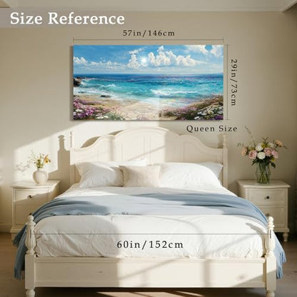 imjiayu Ocean Wall Art for Living Room Seaside Oversized Prints 29"x57" - color: Shimmering Sea, size: 57"L x 29"W